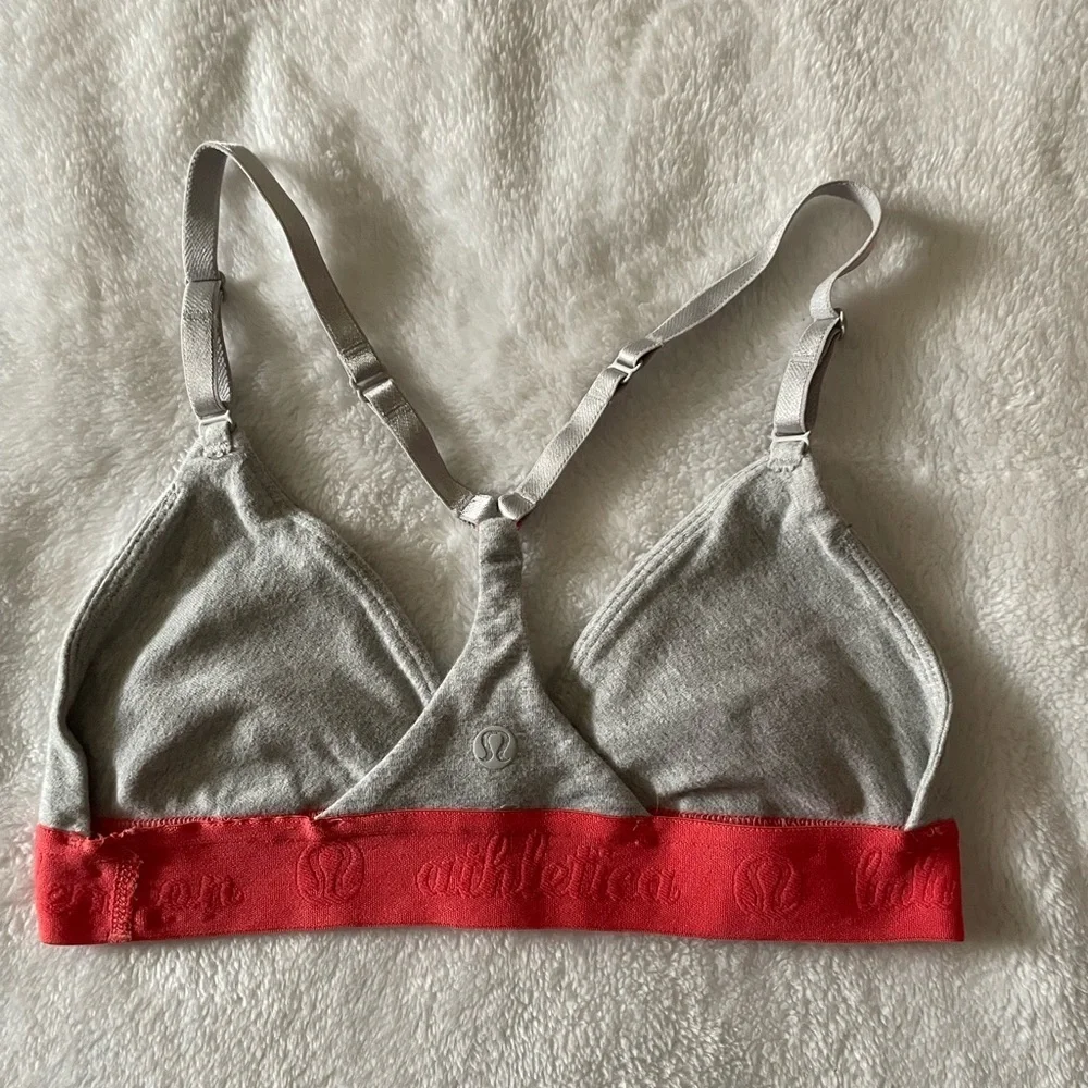 Lululemon Bralette/Sports Bra XS Grey and Coral Color